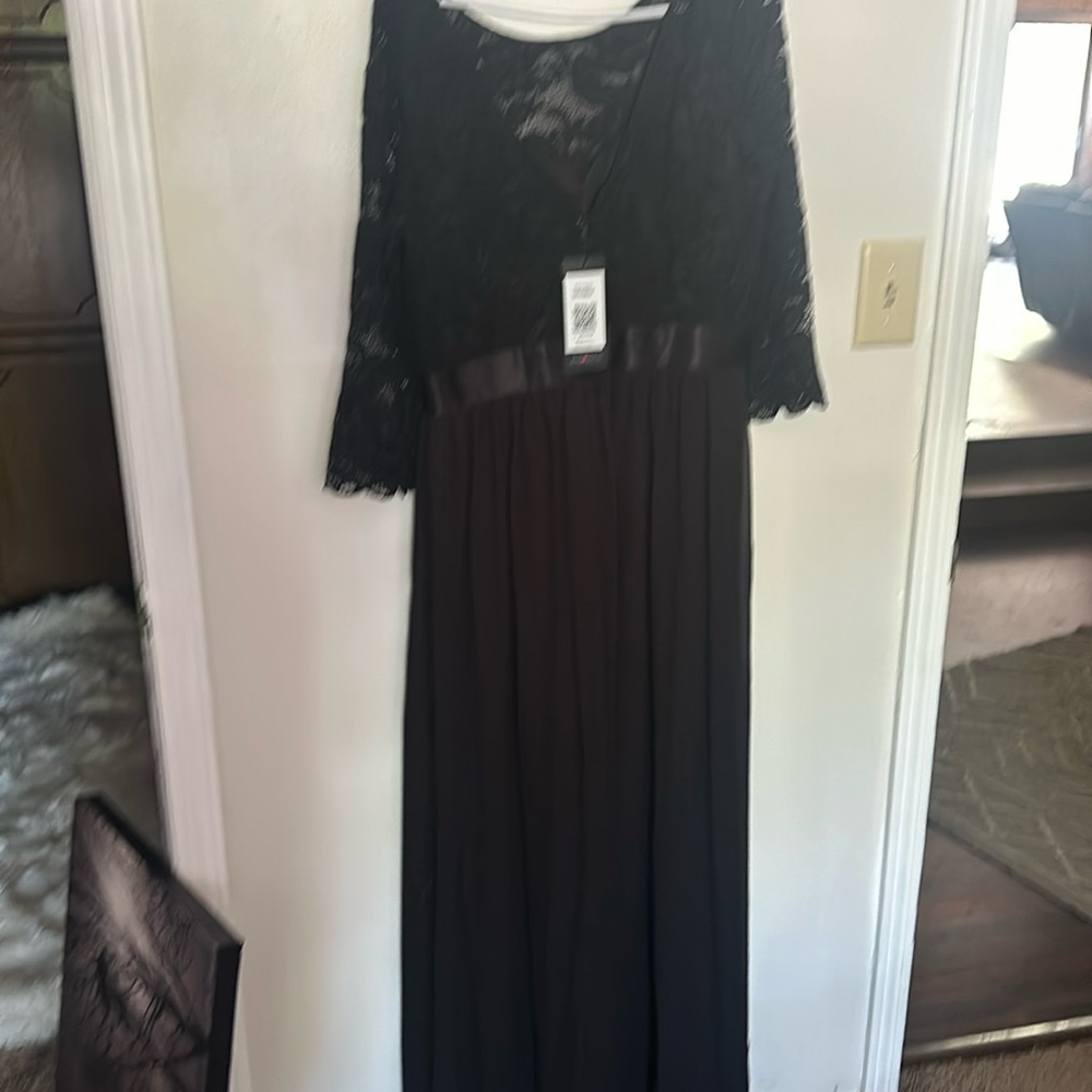 Long stretch black dress size 16
